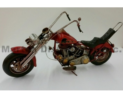 Moto en métal vintage Chopper Rouge